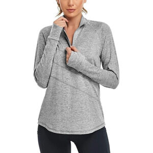 Cucuchy  Womens V Neck Golf Polo Shirts Moisture Sports Workout Tops - A-Grey